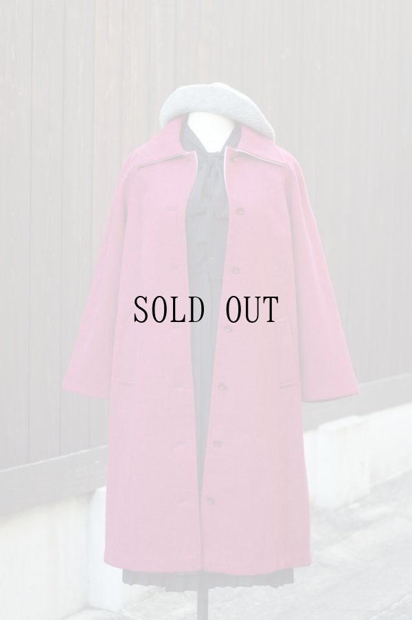 画像12: "ツインギー" ピンクパープル レトロ ウールコート[19112]