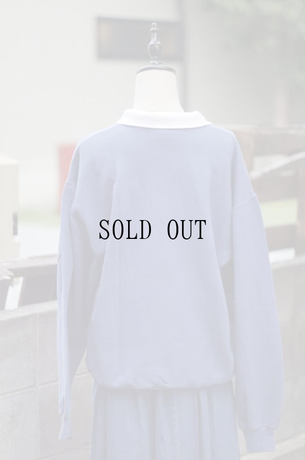 画像4: "Top stich by Morning sun" US 水色 スウェット 襟付き ハートモチーフ[19145]