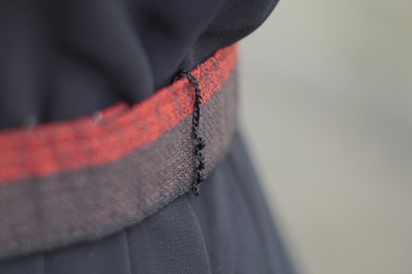 画像12: 無地 黒 長袖 レトロワンピース クルーネック[19171]