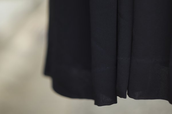 画像14: 無地 黒 長袖 レトロワンピース クルーネック[19171]