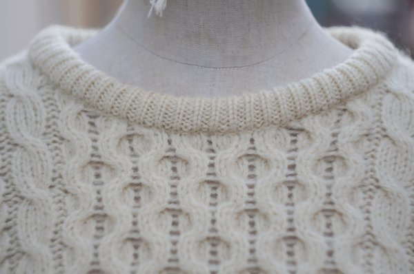 画像5: 無地 白 ニット セーター クルーネック ウール[19197]