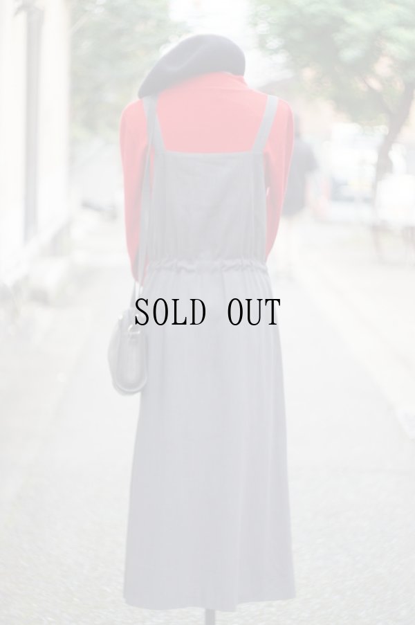 画像3: 無地 グレー ジャンパースカート 前リボン[19210]