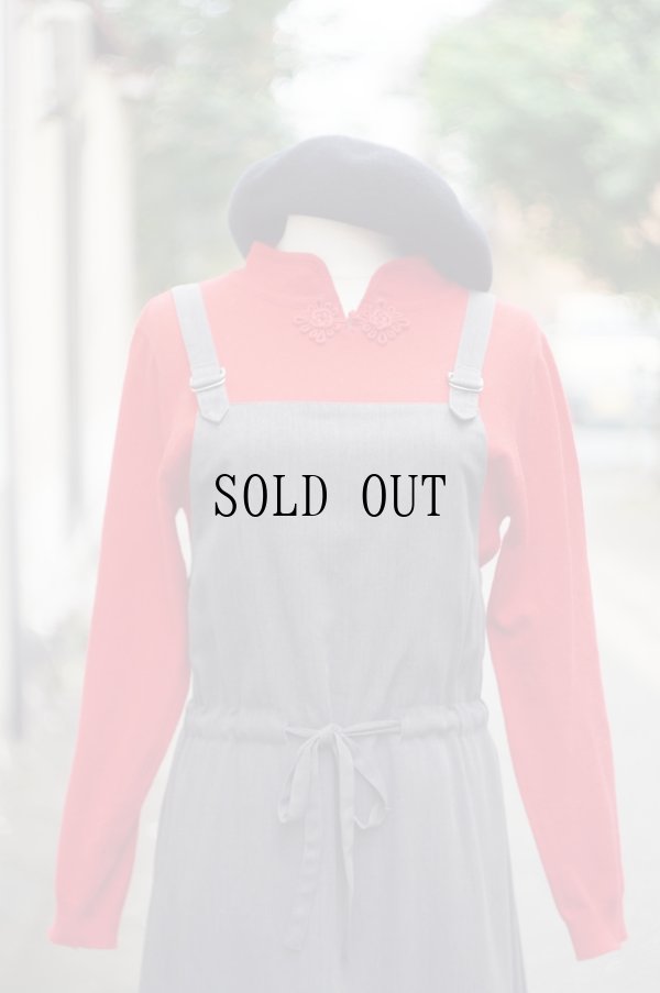 画像5: 無地 グレー ジャンパースカート 前リボン[19210]