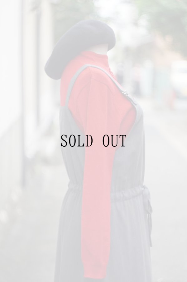 画像8: 無地 グレー ジャンパースカート 前リボン[19210]