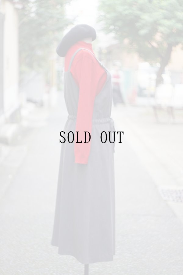 画像7: 無地 グレー ジャンパースカート 前リボン[19210]