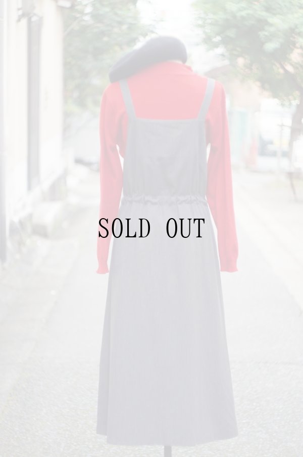 画像9: 無地 グレー ジャンパースカート 前リボン[19210]