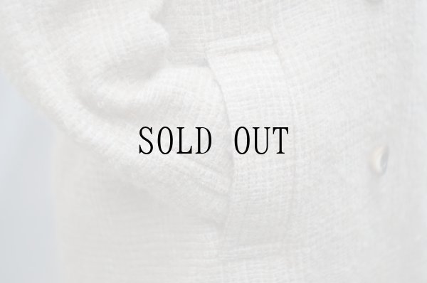 画像11: "MEITETSU" 無地 ベージュ系 コート ツイード生地[19260]