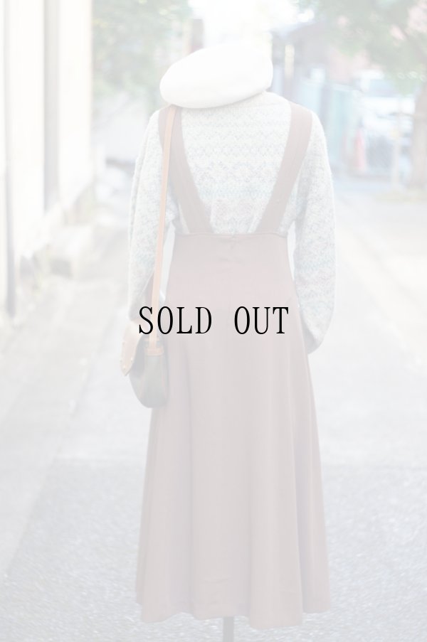 画像3: 無地 ブラウン ジャンパースカート[19281]