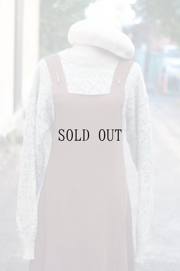 画像4: 無地 ブラウン ジャンパースカート[19281]