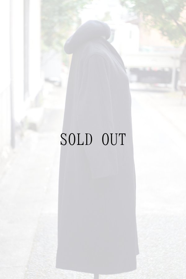 画像3: "KRISTENBLAKE" US製 無地 黒 ウールコート [19287]