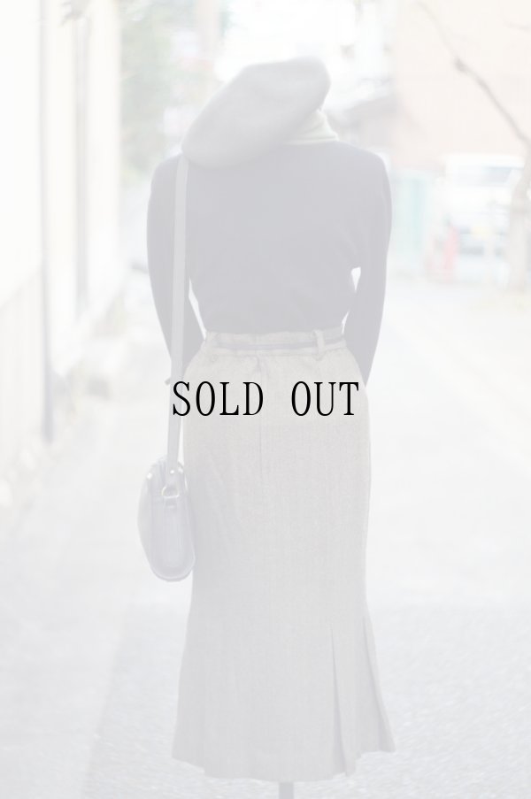 画像9: ヘリンボーン ツイード マーメイド スカート w68cm[19305]