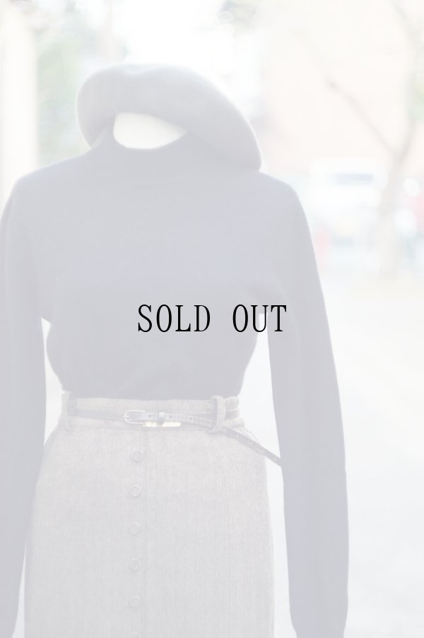 画像7: "CLUB NASSO" 無地 黒 ニット セーター ハイネック カシミア[19309]