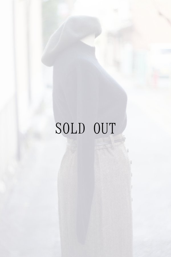 画像3: "CLUB NASSO" 無地 黒 ニット セーター ハイネック カシミア[19309]