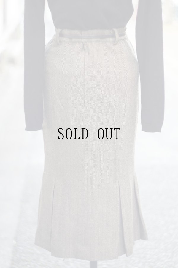 画像3: ヘリンボーン ツイード マーメイド スカート w68cm[19305]