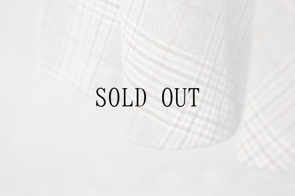 画像7: グレンチェック柄 ブラウン系 ウール スカート フレア w63cm[19378]