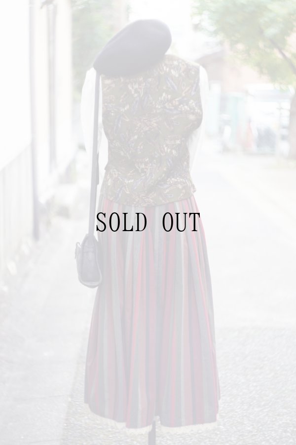 画像12: カモ柄 ダークグリーン ベスト Vネック[19329]