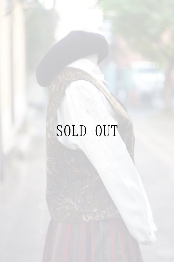 画像10: カモ柄 ダークグリーン ベスト Vネック[19329]