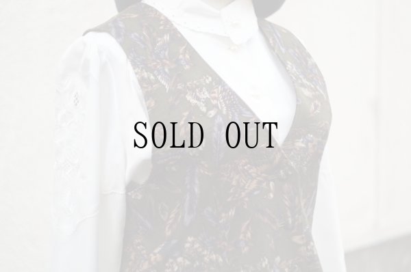 画像4: カモ柄 ダークグリーン ベスト Vネック[19329]