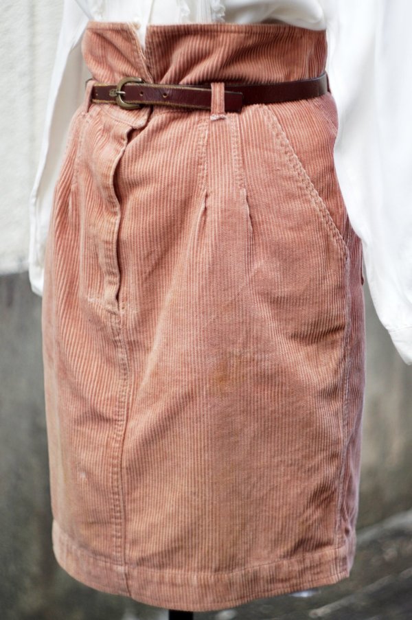 画像4: "FENDI" イタリア製 ピンク コーデュロイ スカート タイト w70cm[19380]