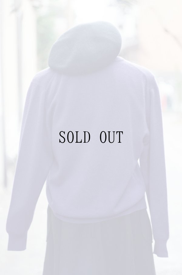 画像3: "Moon river" パープル 無地 ニット カシミヤ カーディガン クルーネック[19386]