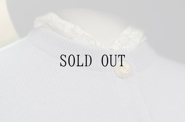 画像5: "Pringlel" スコットランド製 ラベンダー 無地 ニット カーディガン クルーネック メタルボタン[19385]