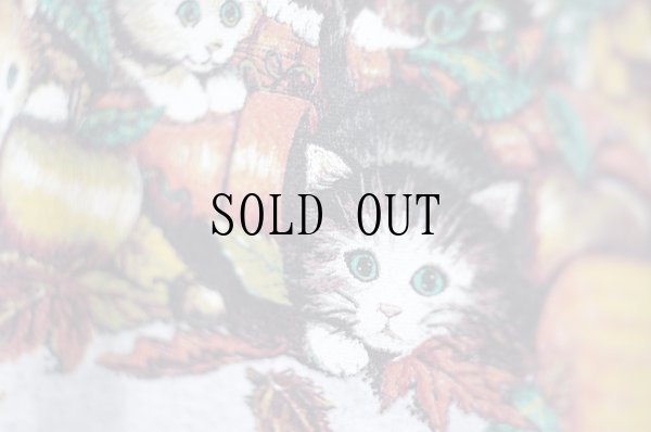 画像5: US製 子ネコのプリント グレー系 スウェット トップス ハイネック[19407]