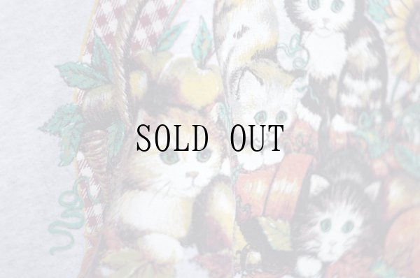 画像6: US製 子ネコのプリント グレー系 スウェット トップス ハイネック[19407]