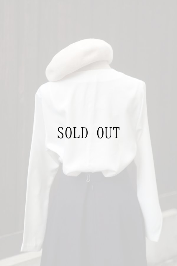 画像3: "Tokyo blouse" 白 長袖 ブラウス ノーカラー 刺繍[19419]