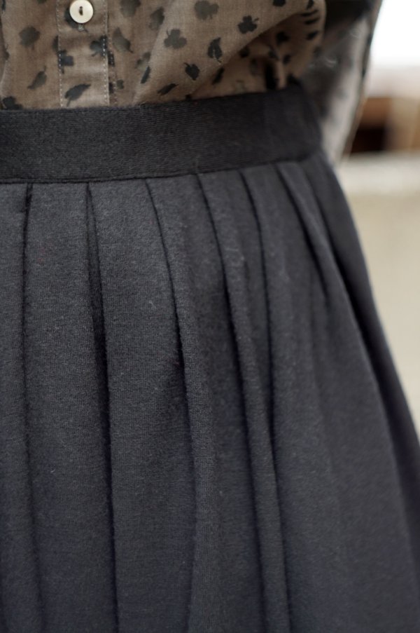 画像4: "akagawa ei" 黒 ウール スカート フレア w60-63cm[19431]