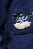 画像5: "M.A.T" ブルー 羊飼い刺繍 チロル ジャケット Vネック [19428]