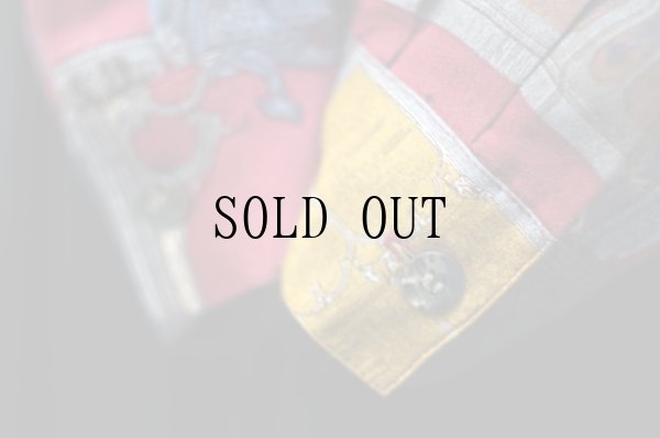 画像6: "Vinvert" 赤系 総柄 長袖 ブラウス オープンカラー[19437]