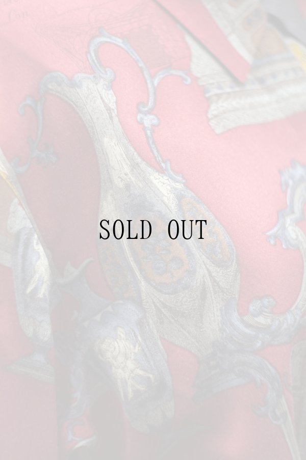 画像5: "Vinvert" 赤系 総柄 長袖 ブラウス オープンカラー[19437]