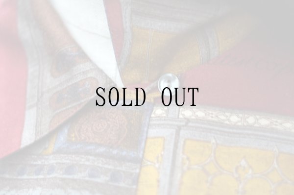 画像7: "Vinvert" 赤系 総柄 長袖 ブラウス オープンカラー[19437]