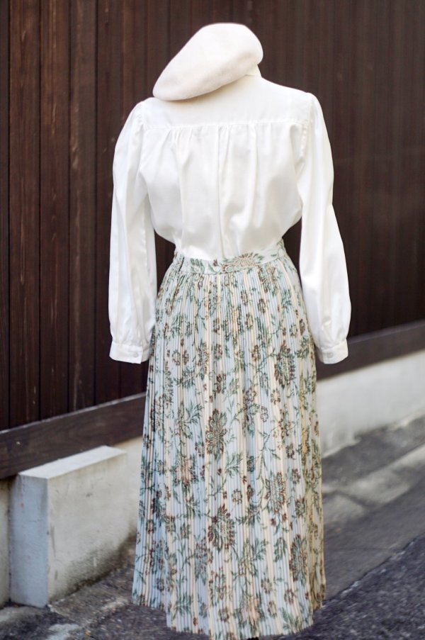 画像6: "Renown" 花柄 レトロスカートプリーツ/w66cm [8417]-41879-