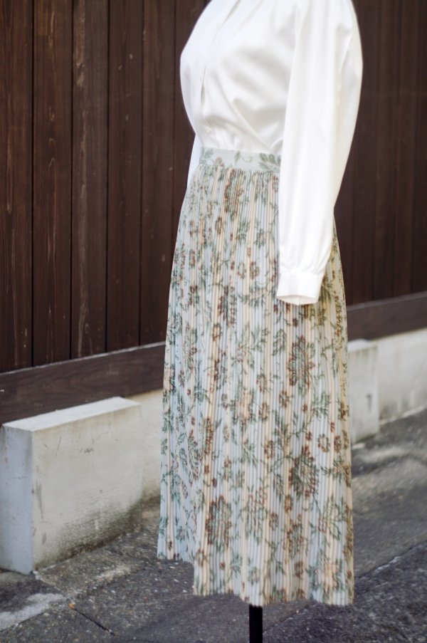 画像4: "Renown" 花柄 レトロスカートプリーツ/w66cm [8417]-41879-