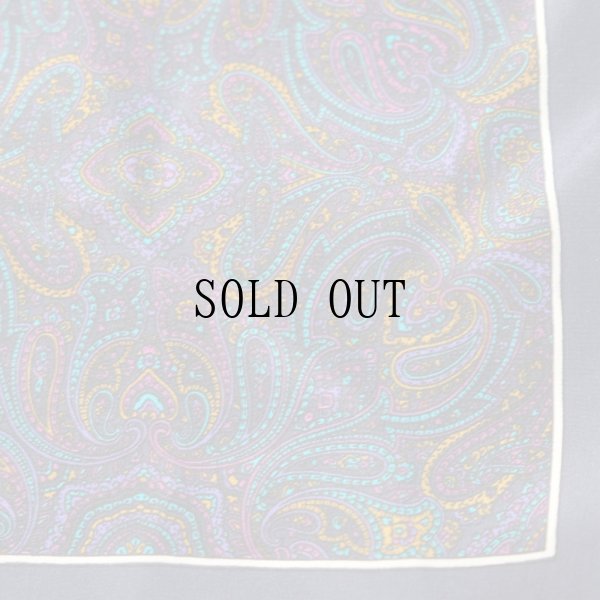 画像3: "ピエールカルダン" ネイビー シルク スカーフ 84cm×84cm[19441]