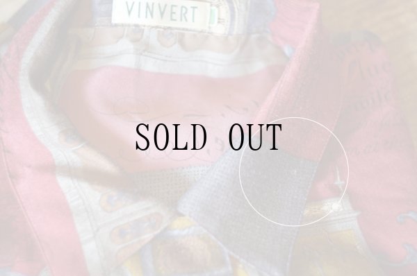 画像12: "Vinvert" 赤系 総柄 長袖 ブラウス オープンカラー[19437]