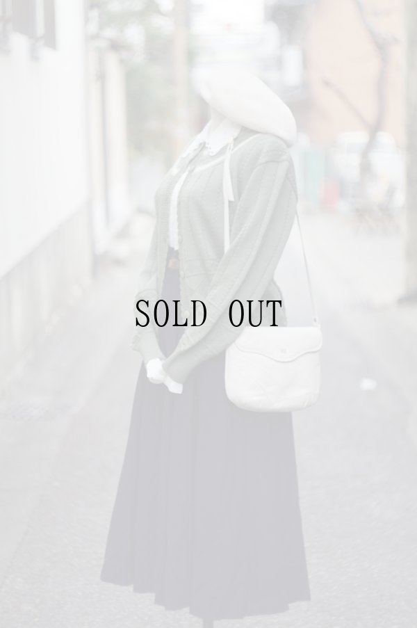 画像8: "CECCHINI" グリーン ノルディック ニット カーディガン クルーネック[19478]