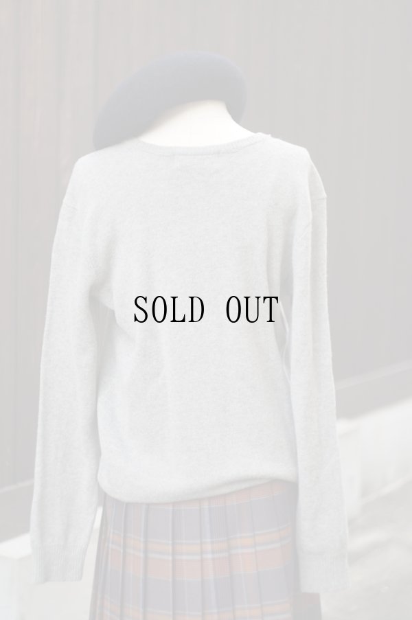 画像3: "ラルフローレン" グレー Vネックニット セーター ワンポイント刺繍 メンズサイズ[19497]