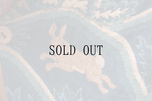 画像5: US リバーシブル コットン ゴブラン デニム 別素材 ベスト ヒツジ ウサギ 花柄 [19505]