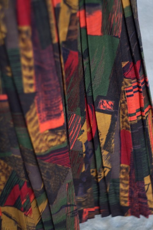 他の写真1: 抽象柄 長袖 セットアップ ノーカラー[19506]