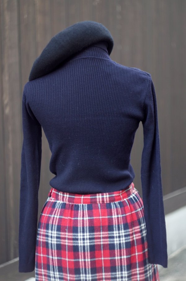 画像3: ネイビー  ニット セーター タートルネック[25241]