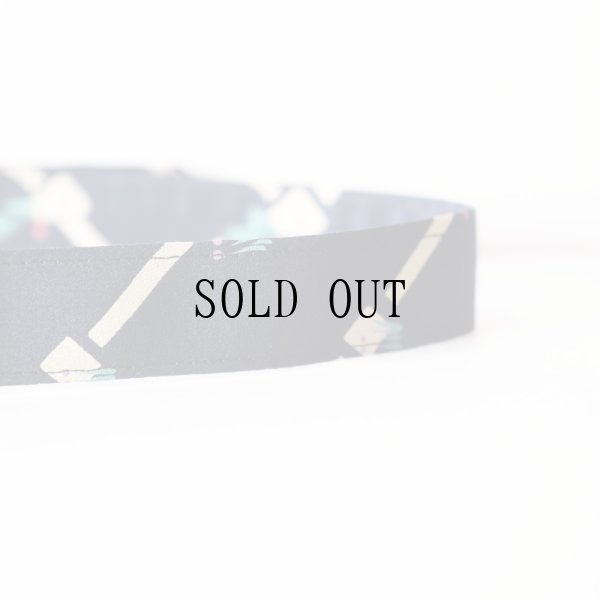 画像3: レトロ模様 ネイビー アンティークベルト[19532]