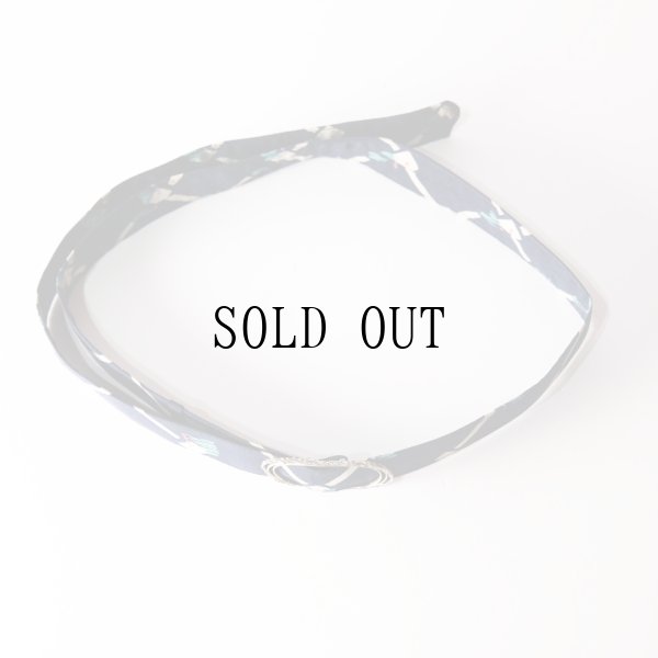 画像5: レトロ模様 ネイビー アンティークベルト[19532]