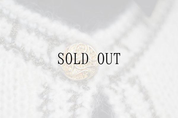 画像7: "ebeco" ビーズ 刺繍 ニット カーディガン ノーカラー 裏地付き[19557]