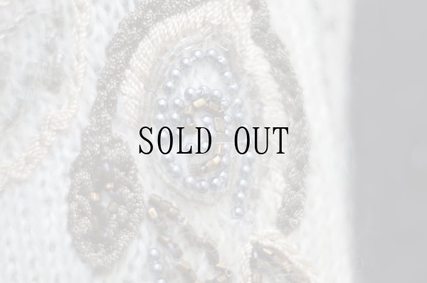 画像9: "ebeco" ビーズ 刺繍 ニット カーディガン ノーカラー 裏地付き[19557]