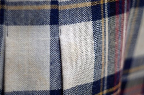 他の写真1: "Jane more by onward" タータンチェック柄 麻混 スカート プリーツ w63cm[19551]