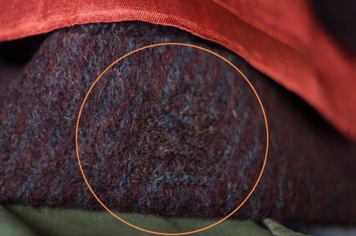 他の写真1: "Jocardi" US エンジ系 バイアス柄 ウール コート ショールカラー[19566]