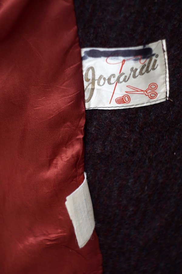 画像10: "Jocardi" US エンジ系 バイアス柄 ウール コート ショールカラー[19566]
