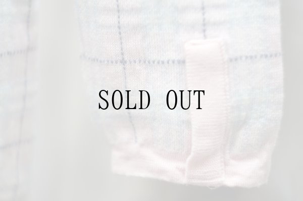 画像7: "Burberrys" ペールピンク チェック柄 ニット カーディガン ノーカラー[19567]